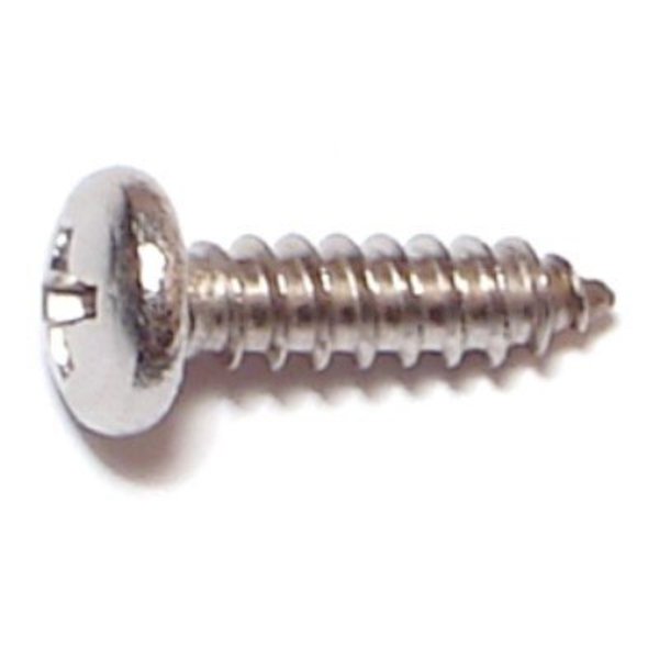 Midwest Fastener Sheet Metal Screw, #8 x 5/8 in, 18-8 Stainless Steel Pan Head Phillips Drive, 100 PK 05108